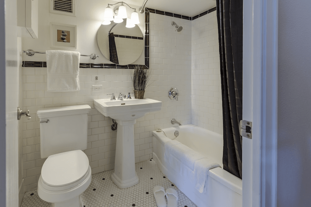 A white bathroom.